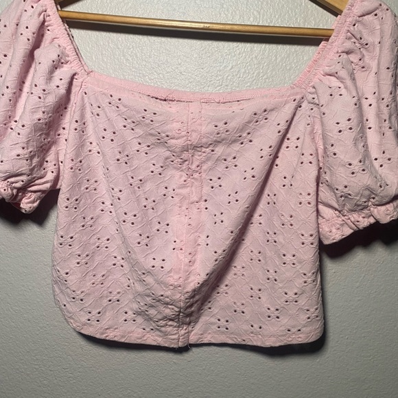 Reformation-Pink Floral Crochet Top - Picture 4 of 6